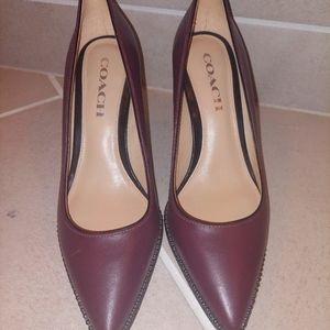 Coach Waverly Beadchain eggplant pumps